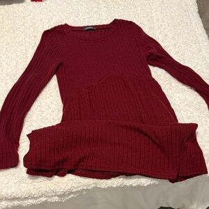 Amazon Essentials Women's Ribbed Mini Dress - Burgundy